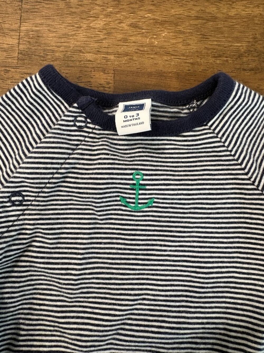 Navy and White sleeper, size 0-3 months - Picture 2 of 3